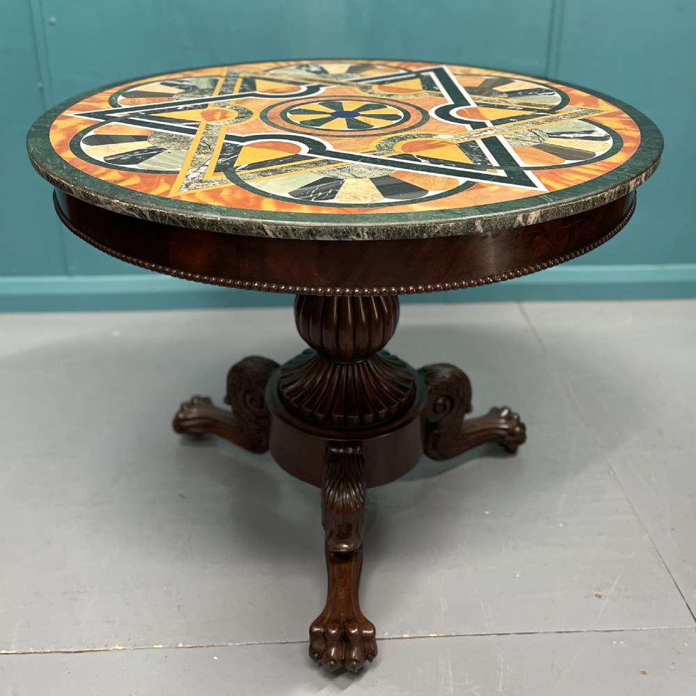 French empire gueridon table with specimen marble top
