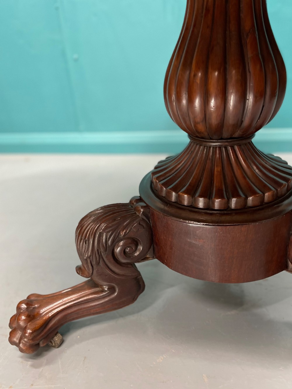 French empire gueridon table with specimen marble top View V