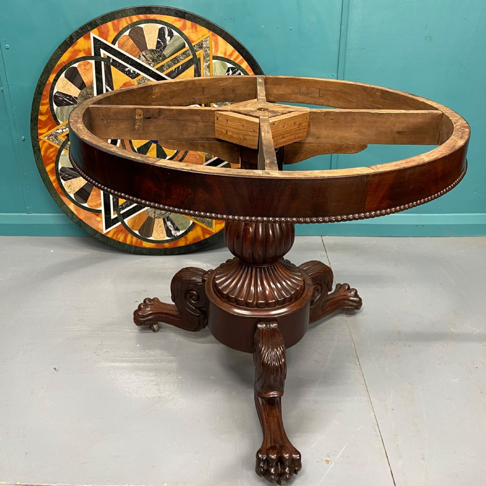 French empire gueridon table with specimen marble top View VI