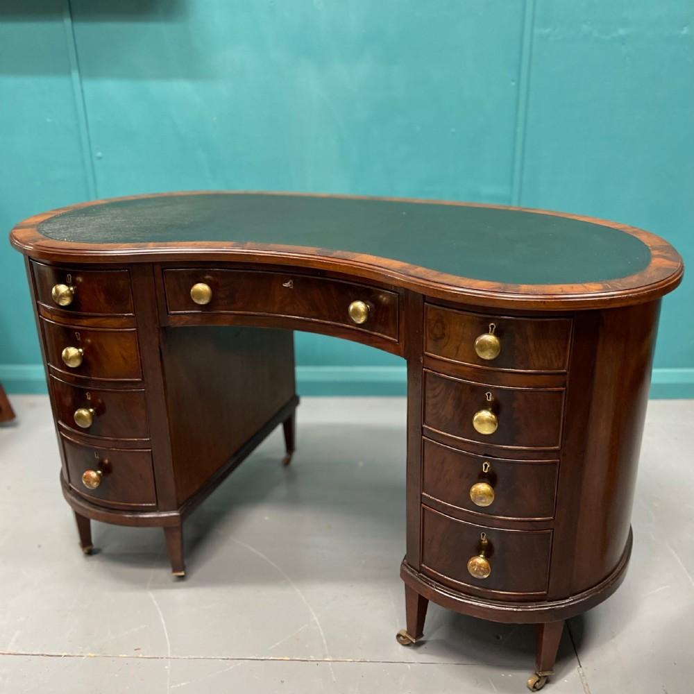 19th century freestanding kidney desk  View II