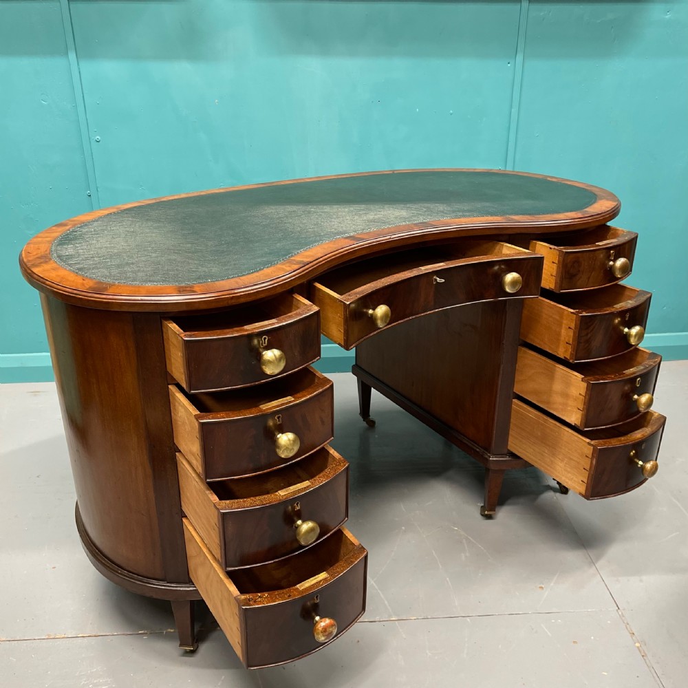 19th century freestanding kidney desk  View III