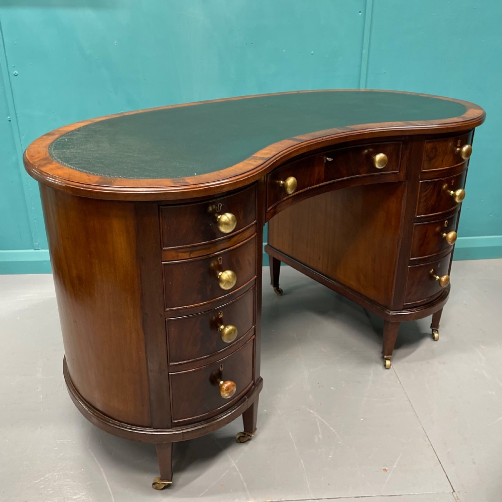 19th century freestanding kidney desk  View IV