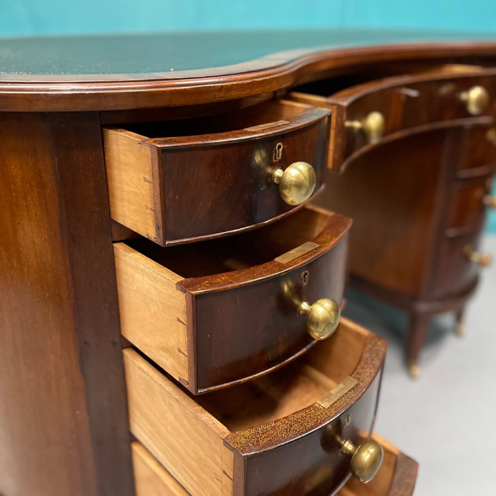 19th century freestanding kidney desk  View V
