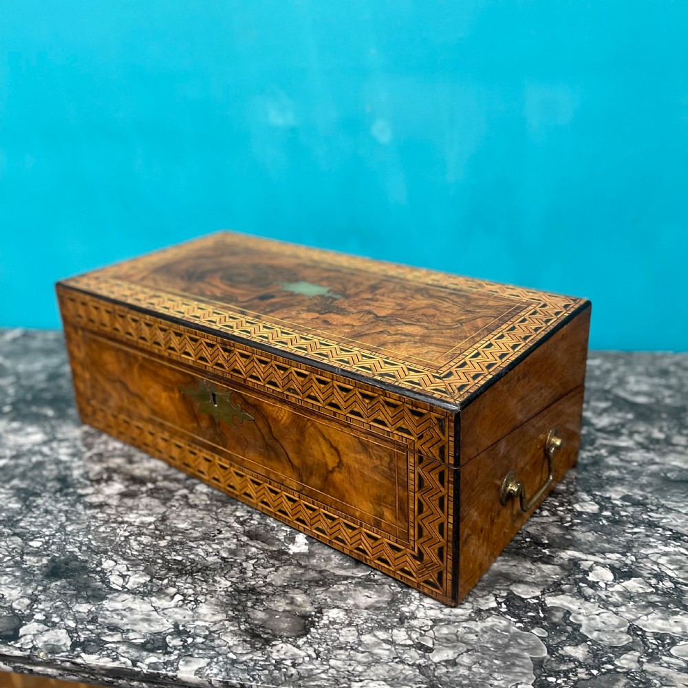 Geometric parquetry Tonbridge ware writing box View II