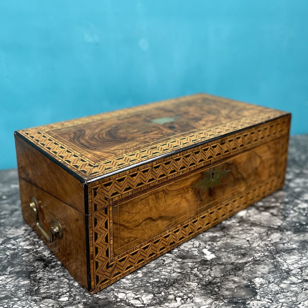 Geometric parquetry Tonbridge ware writing box