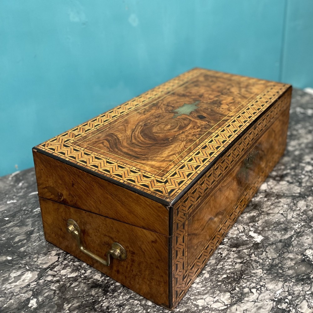 Geometric parquetry Tonbridge ware writing box View III