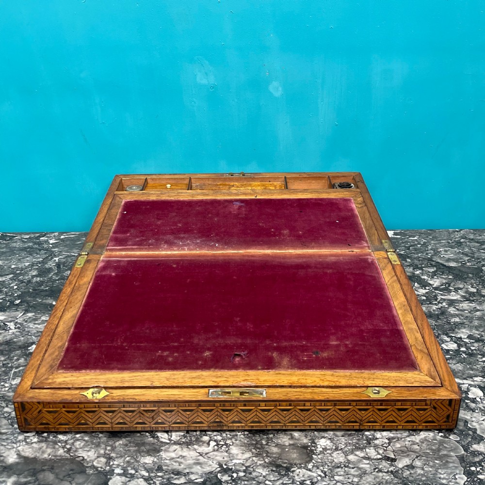 Geometric parquetry Tonbridge ware writing box View IX