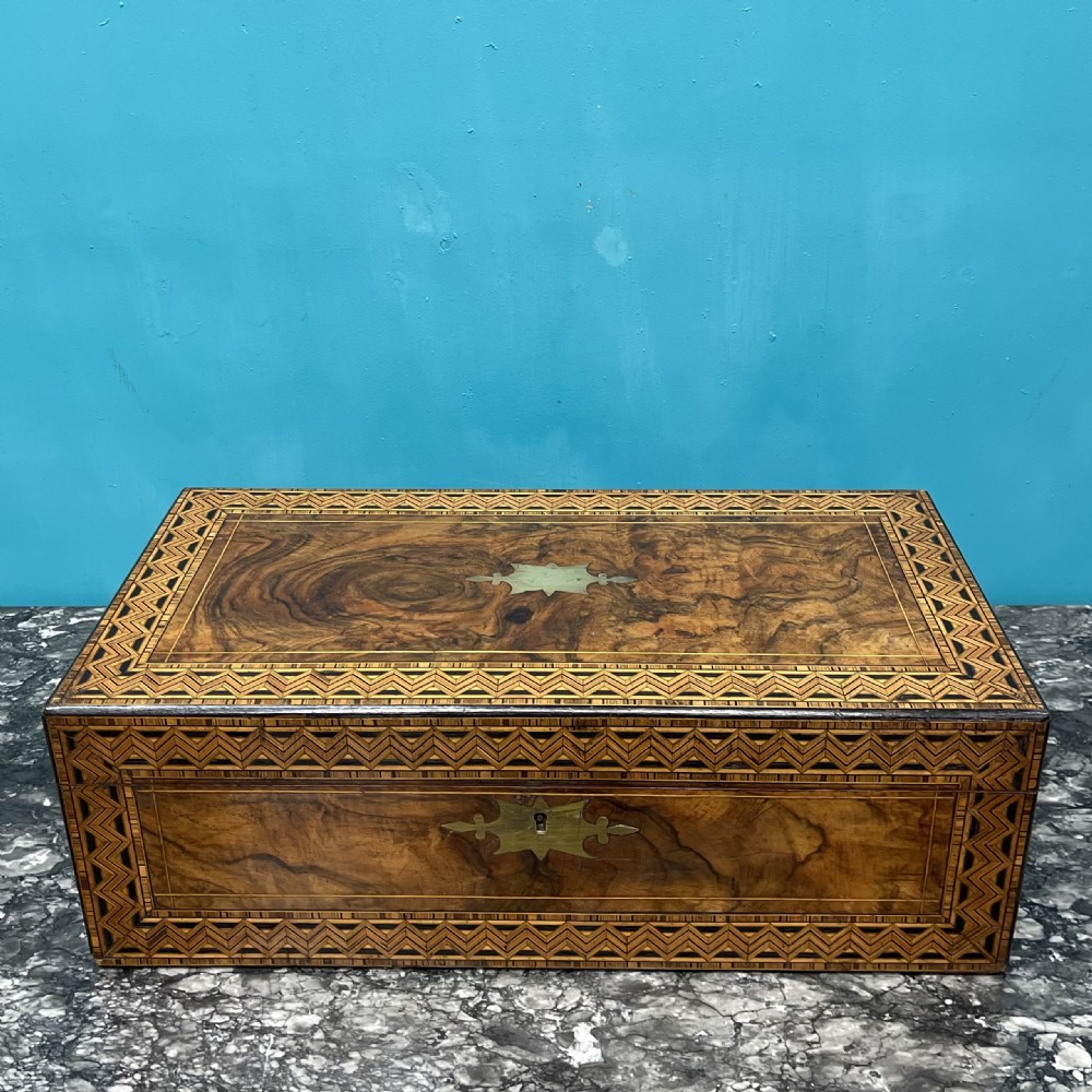 Geometric parquetry Tonbridge ware writing box View XIII