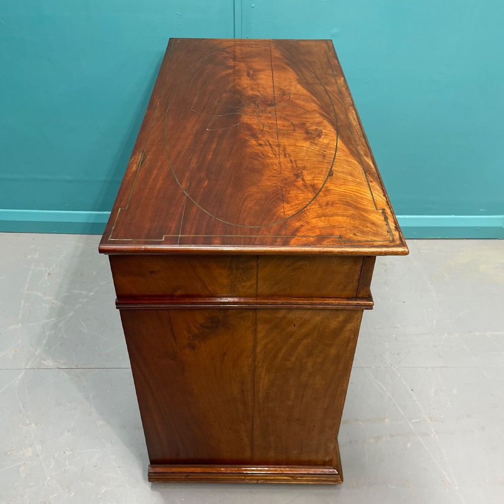 Georgian mahogany and brass inlaid cabinet View VI
