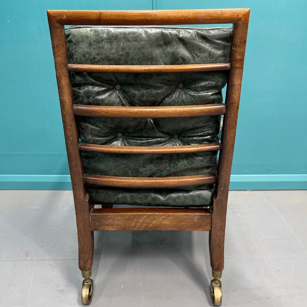 Late Georgian bergere armchair on castors View VI