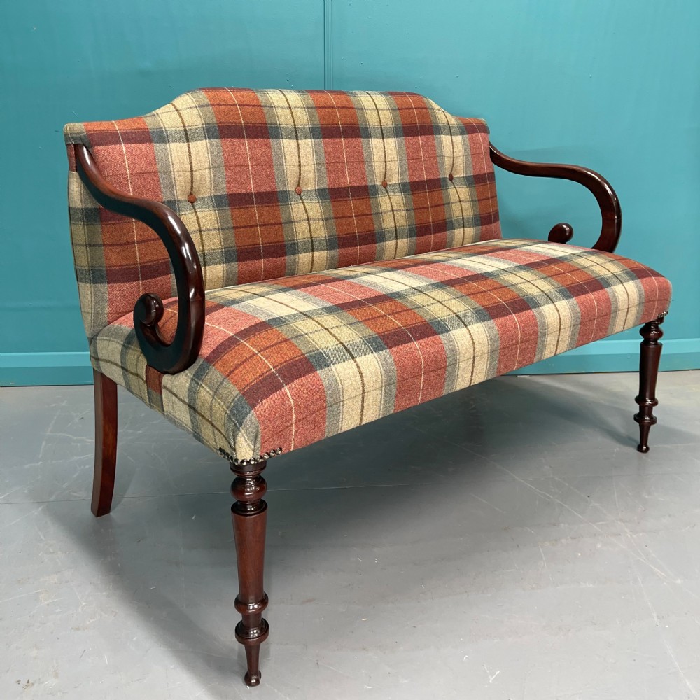 Newly upholstered occasional two seat sofa