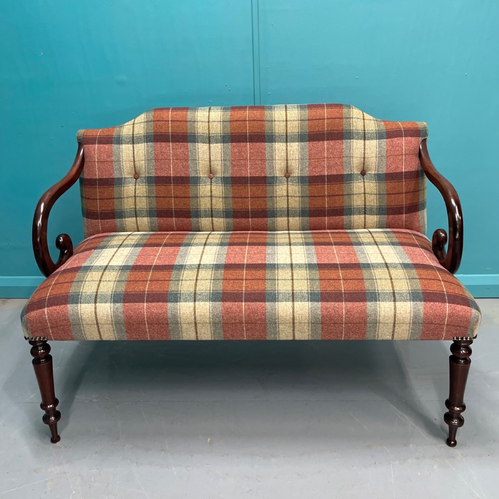 Newly upholstered occasional two seat sofa View III