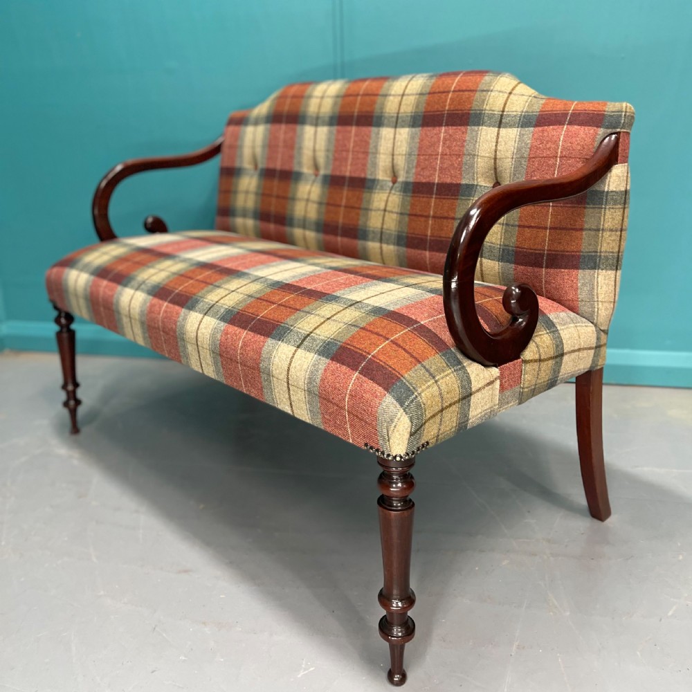 Newly upholstered occasional two seat sofa View IV