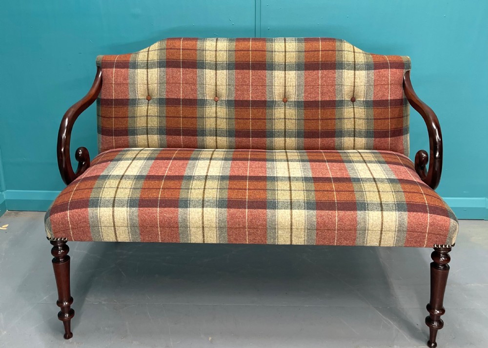 Newly upholstered occasional two seat sofa View VIII