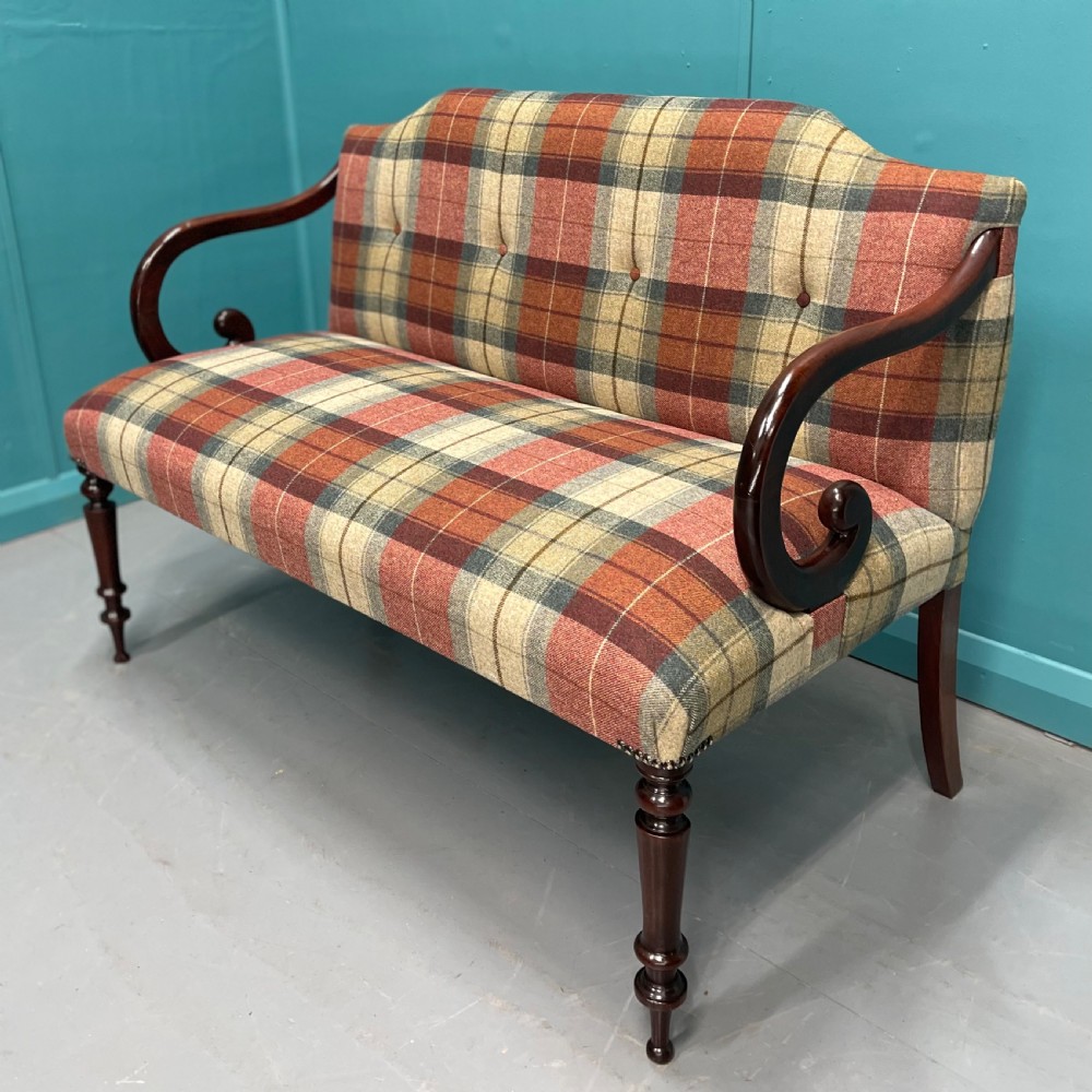 Newly upholstered occasional two seat sofa View IX