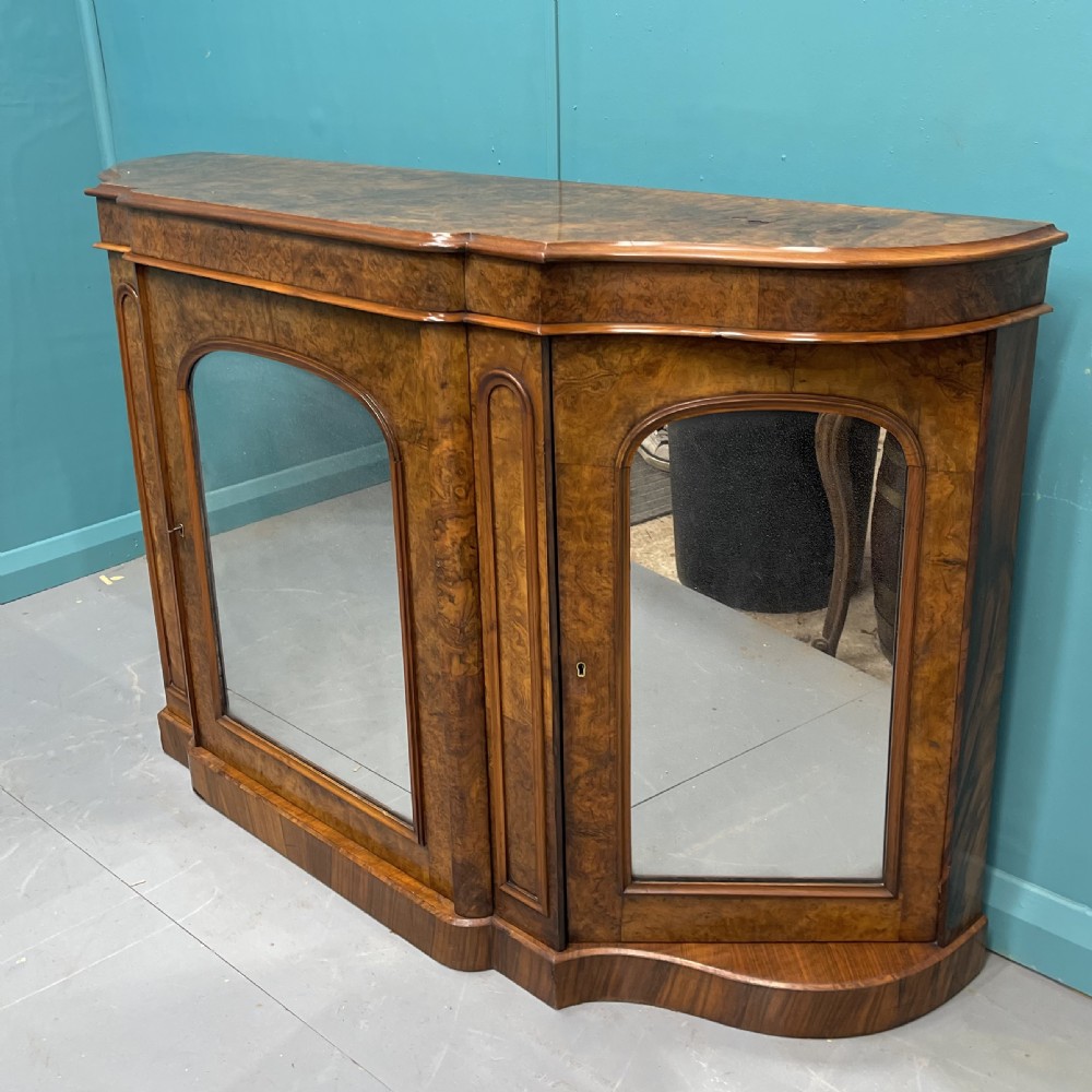 19th century burr walnut mirrored credenza View VI