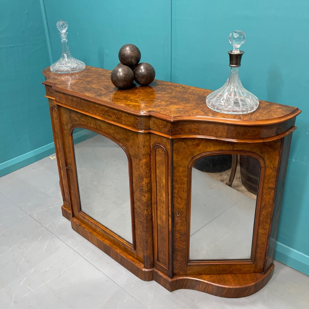 19th century burr walnut mirrored credenza View VII