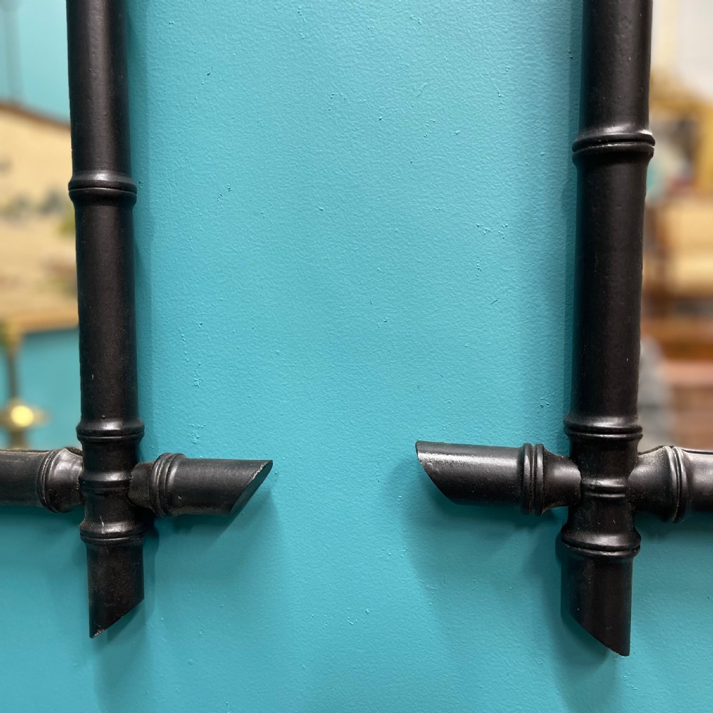 Pair of ebonised faux bamboo mirrors View VI