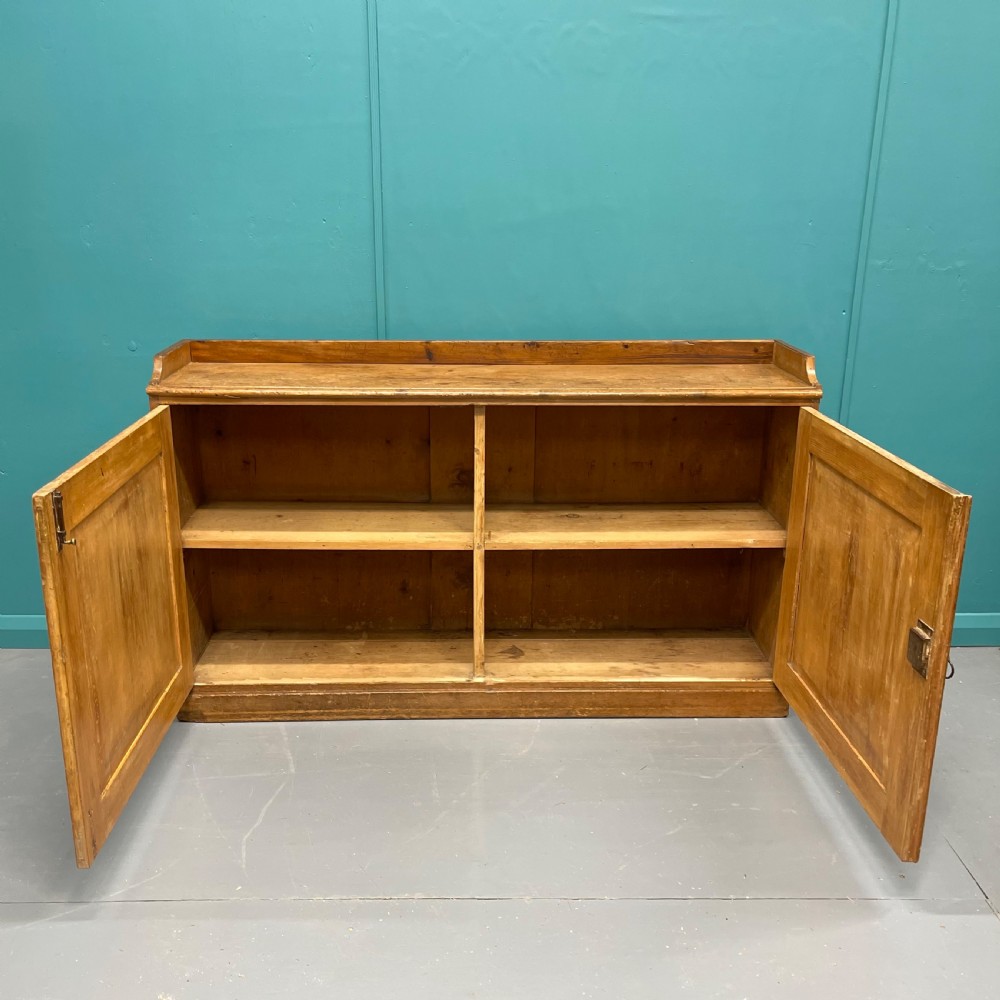 19th century scrubbed pine slim dresser base  View II