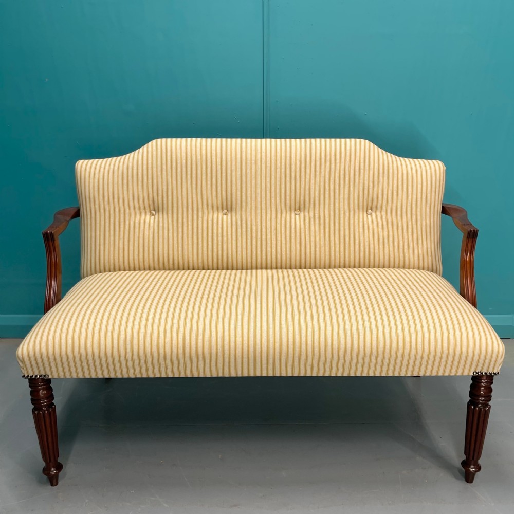 Newly upholstered Georgian occasional sofa