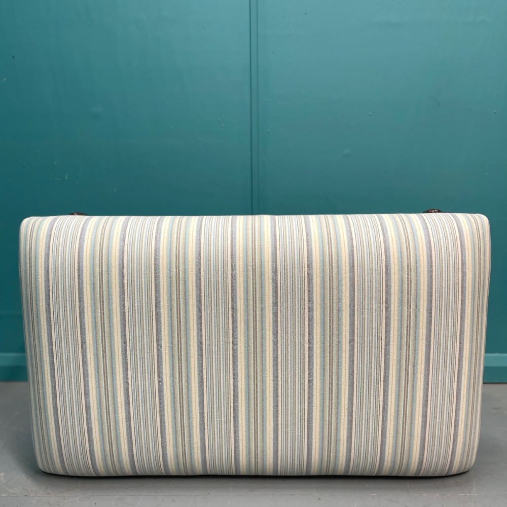Newly upholstered pastel stripe ottoman stool View VI