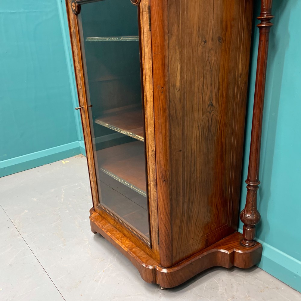 Burr walnut music pier cabinet with mirror back View VIII