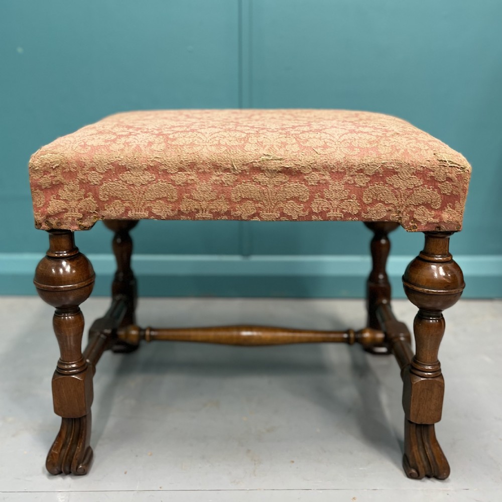 Queen Anne style walnut piano stool