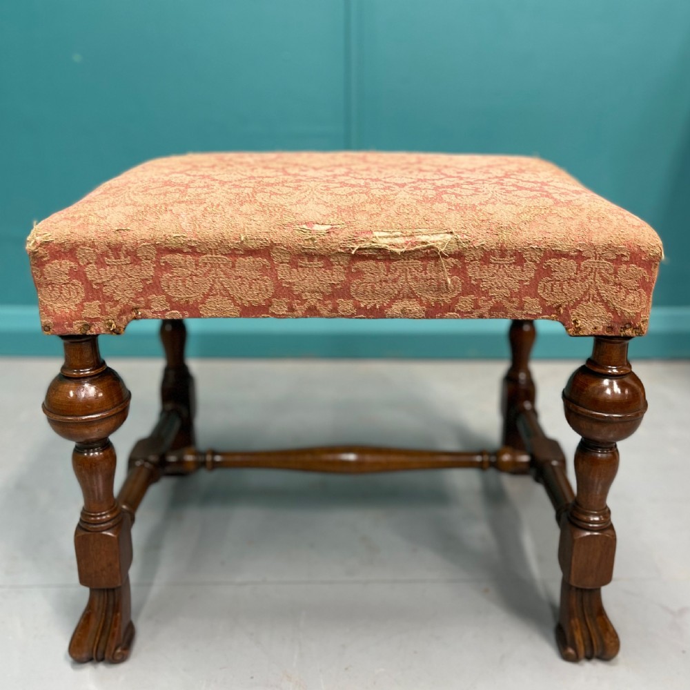 Queen Anne style walnut piano stool View VII