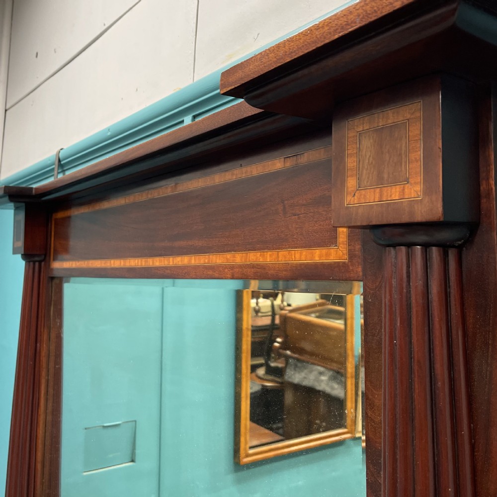 Edwardian inlaid overmantle mirror View III