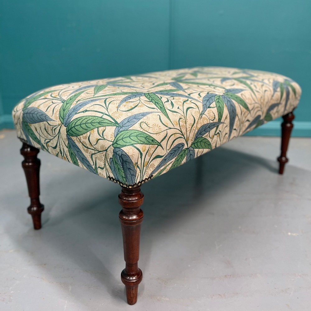 Newly upholstered Victorian ottoman footstool View IV