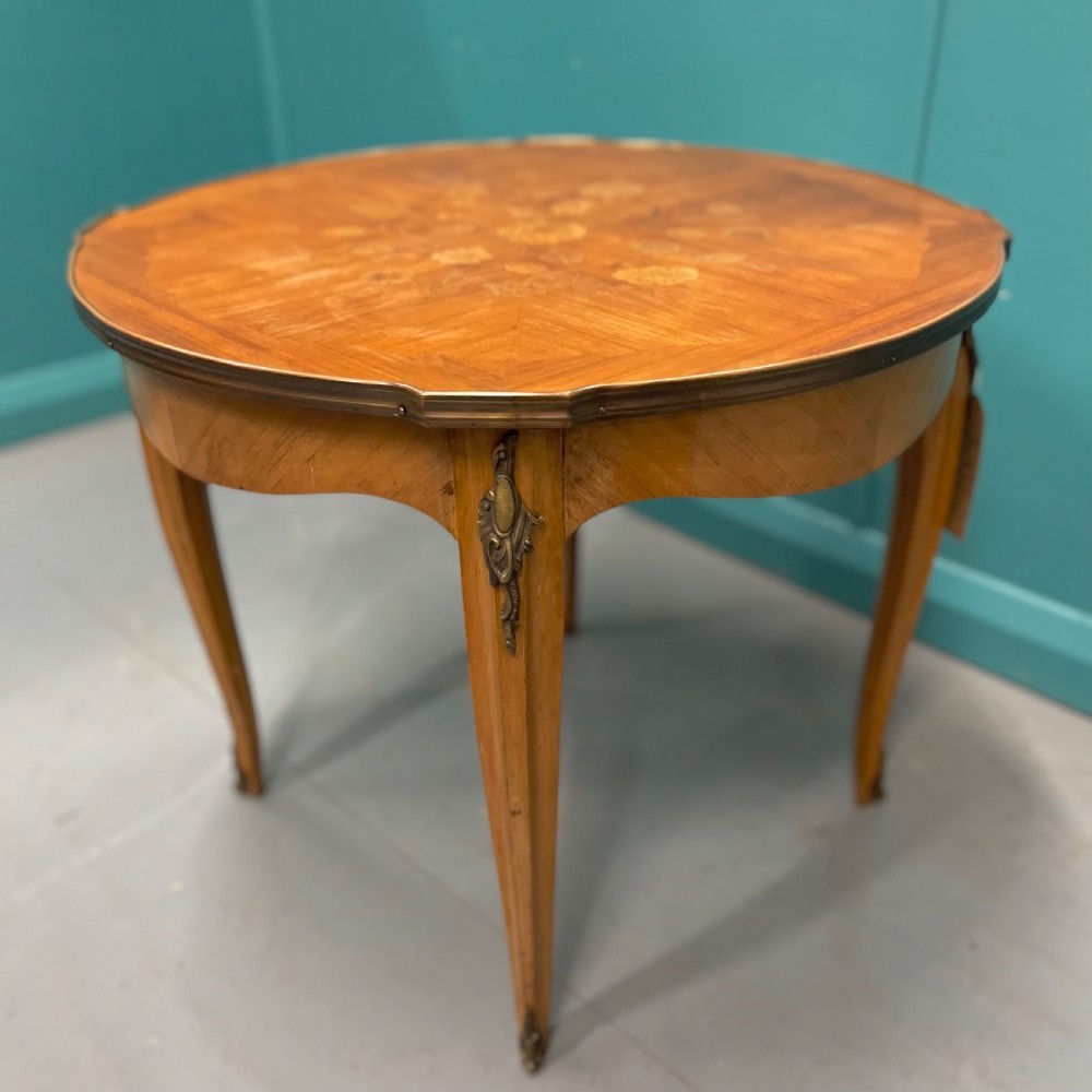 French round coffee table with marquetry View IV