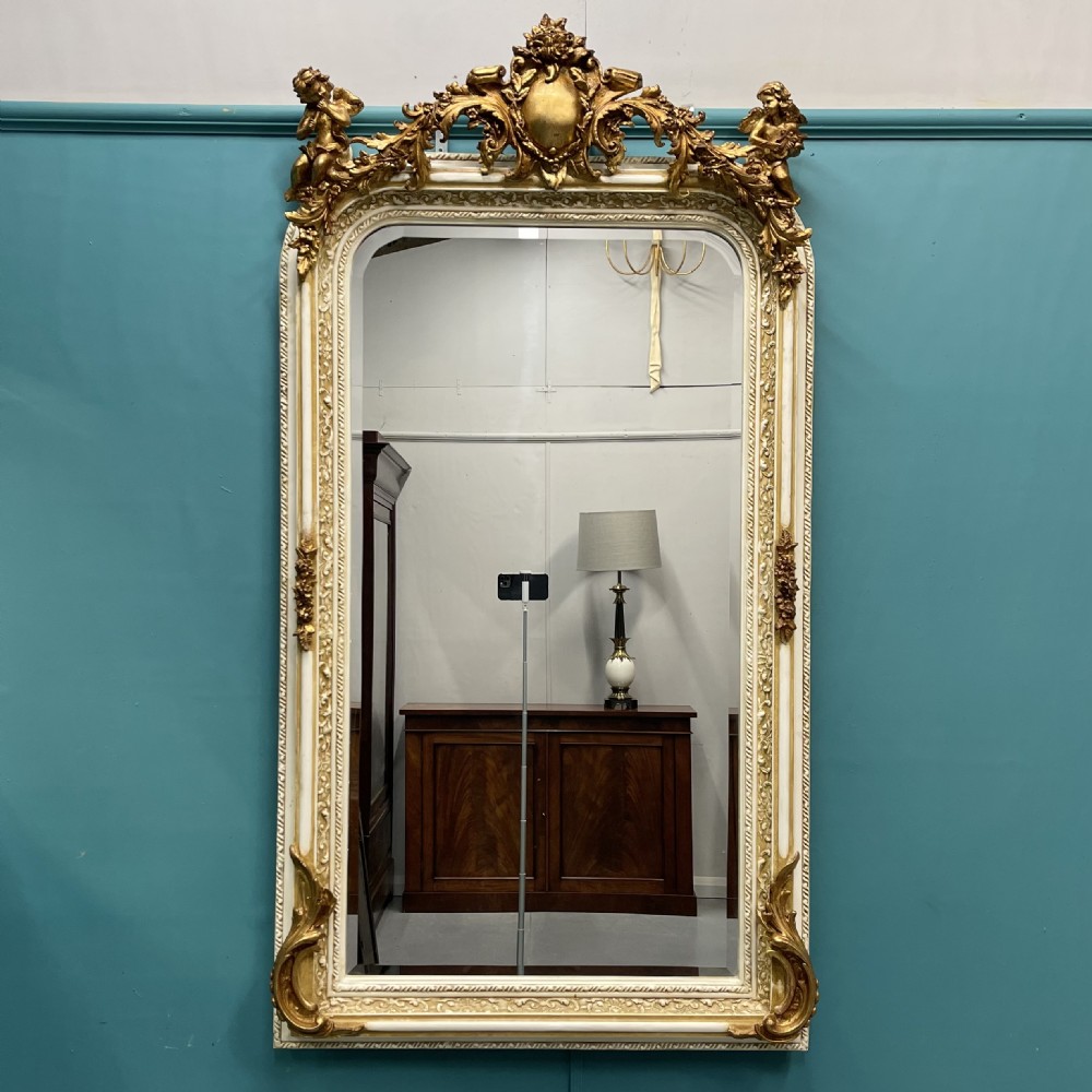 Large French paint and gilt mirror