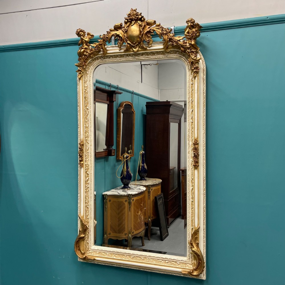 Large French paint and gilt mirror View III