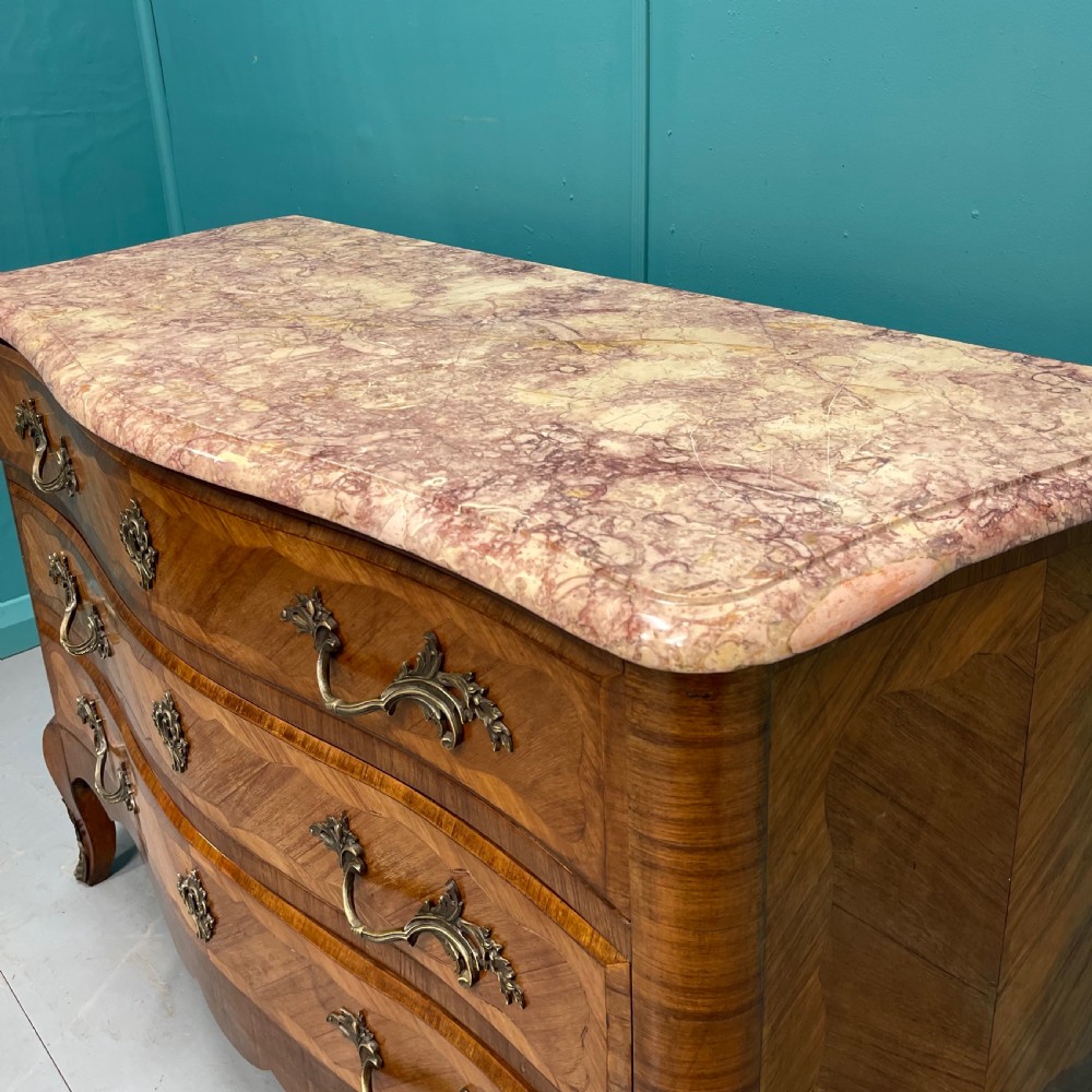 French bombe rouge marble top commode  View IV