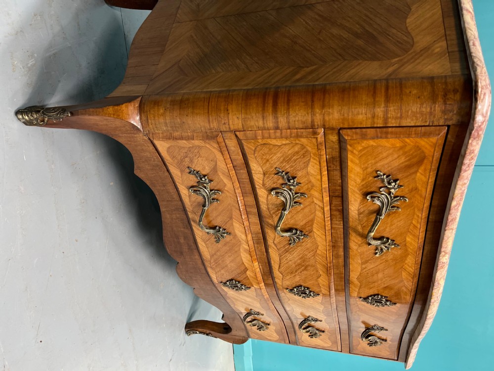 French bombe rouge marble top commode  View VI