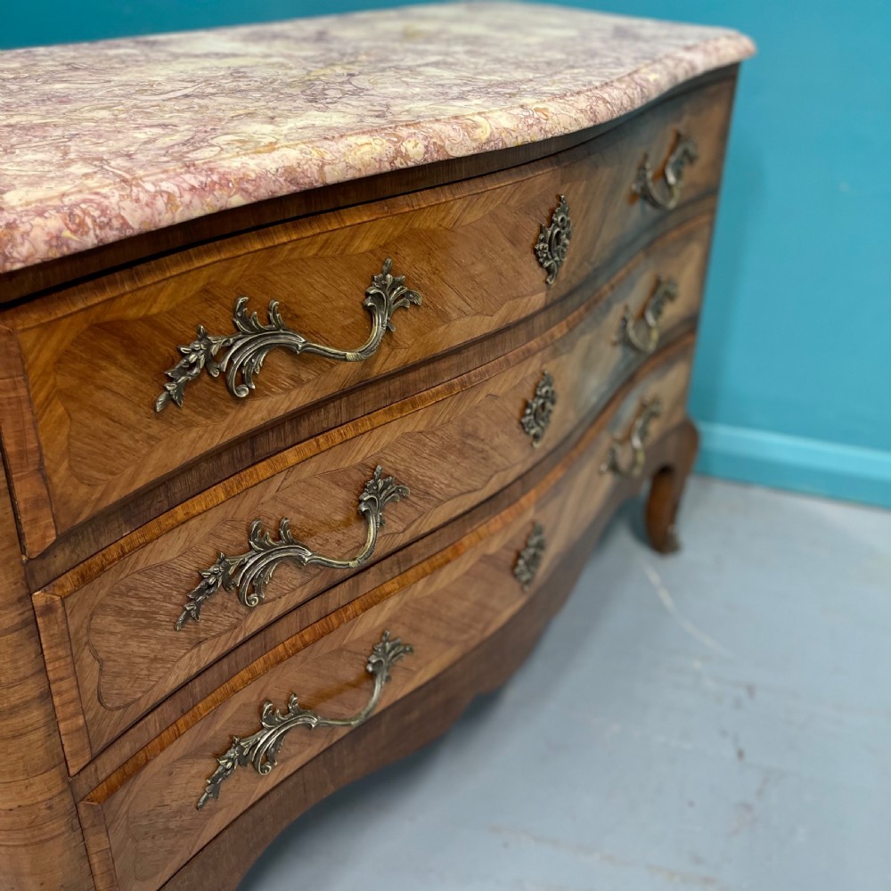 French bombe rouge marble top commode  View VII