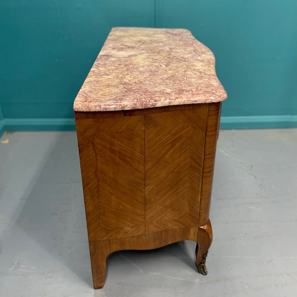 French bombe rouge marble top commode  View VIII