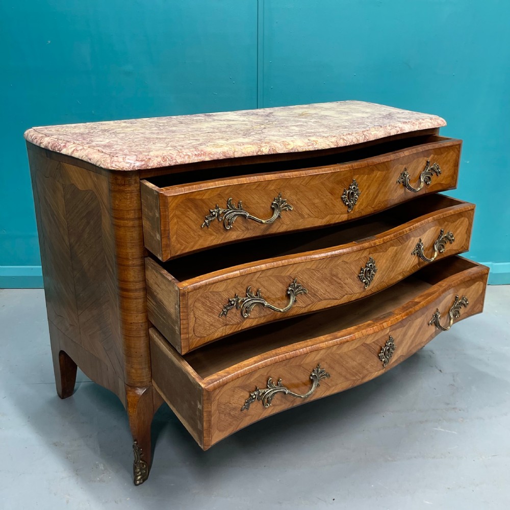 French bombe rouge marble top commode  View IX