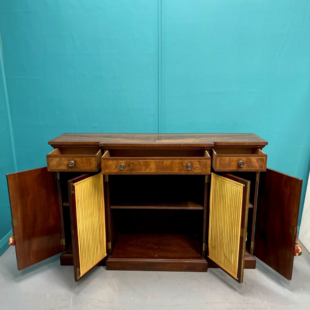 Regency revival breakfront sideboard with brass inlays View VI