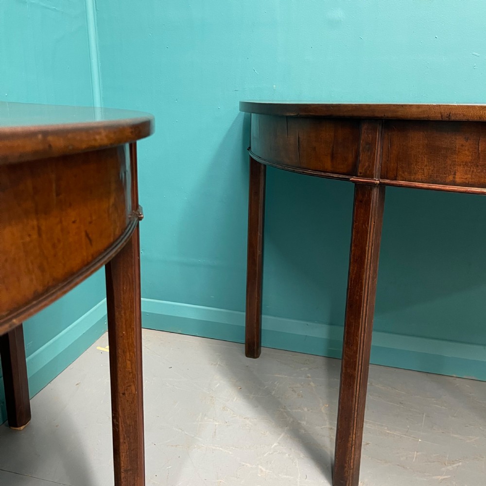 Pair of Georgian demi lune console tables View IV
