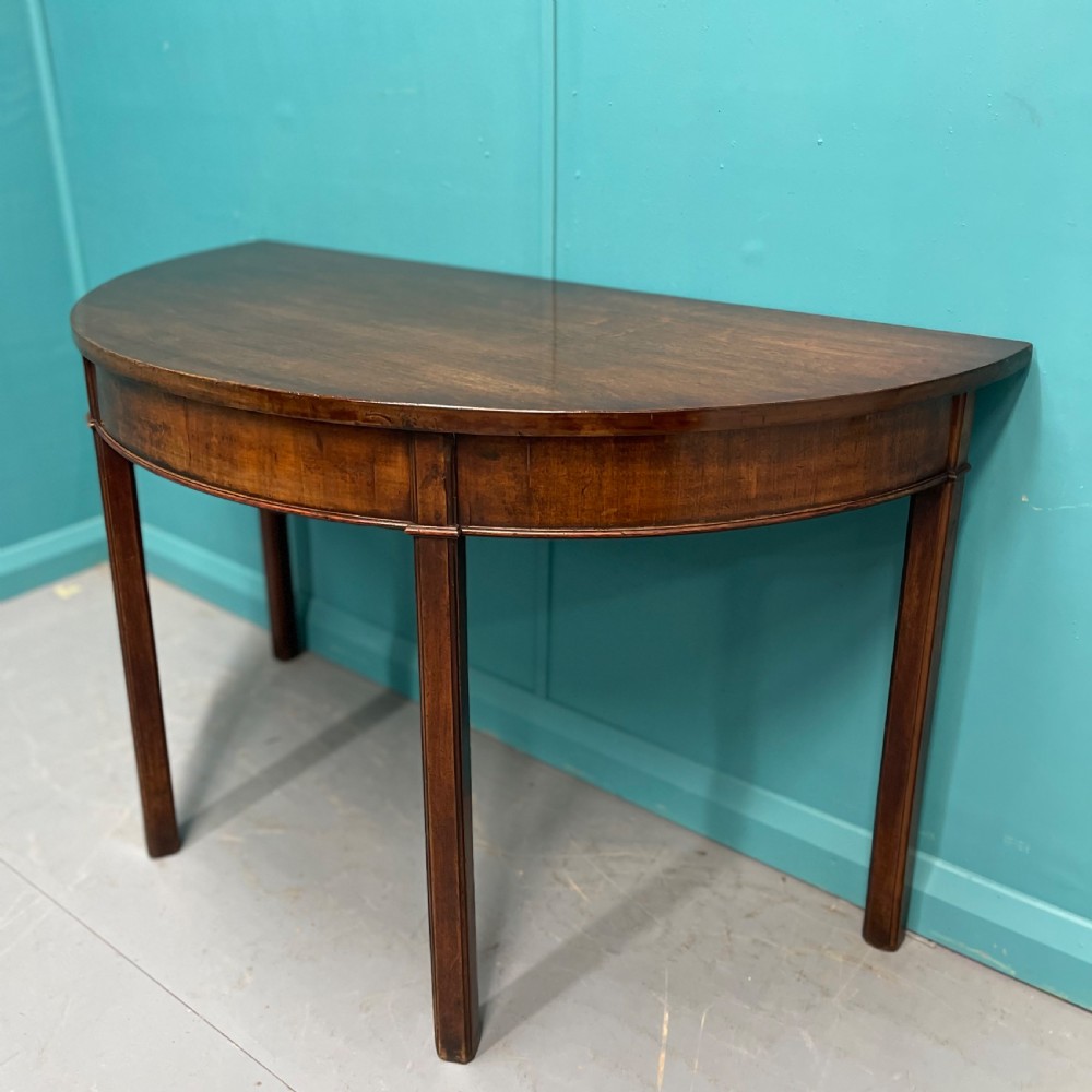 Pair of Georgian demi lune console tables View IX