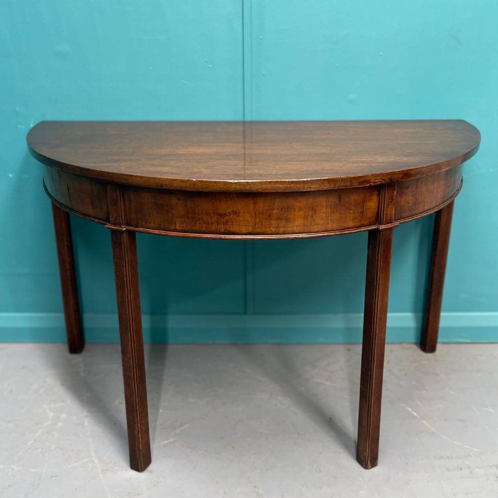 Pair of Georgian demi lune console tables View XII