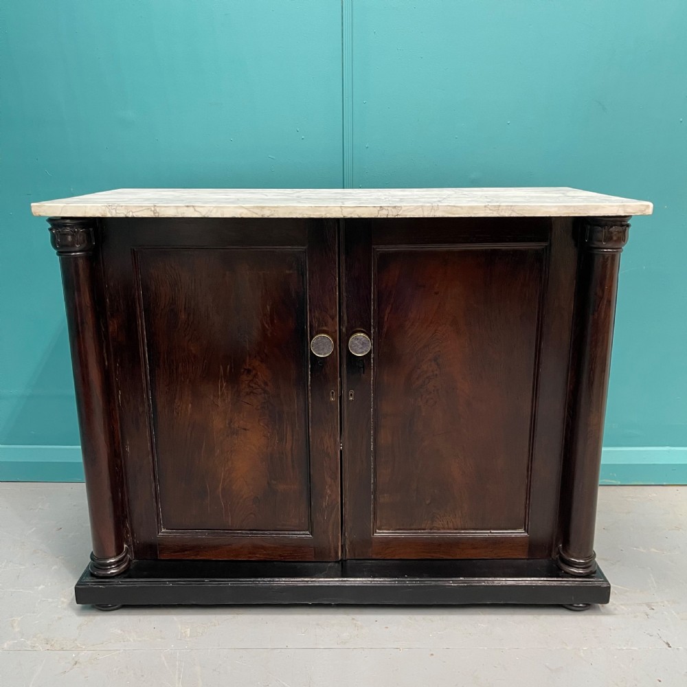 Late Regency marble top chiffonier cabinet