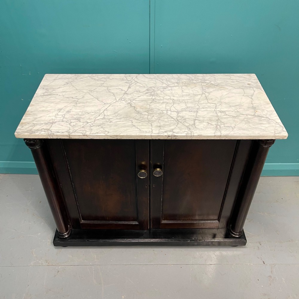 Late Regency marble top chiffonier cabinet View II