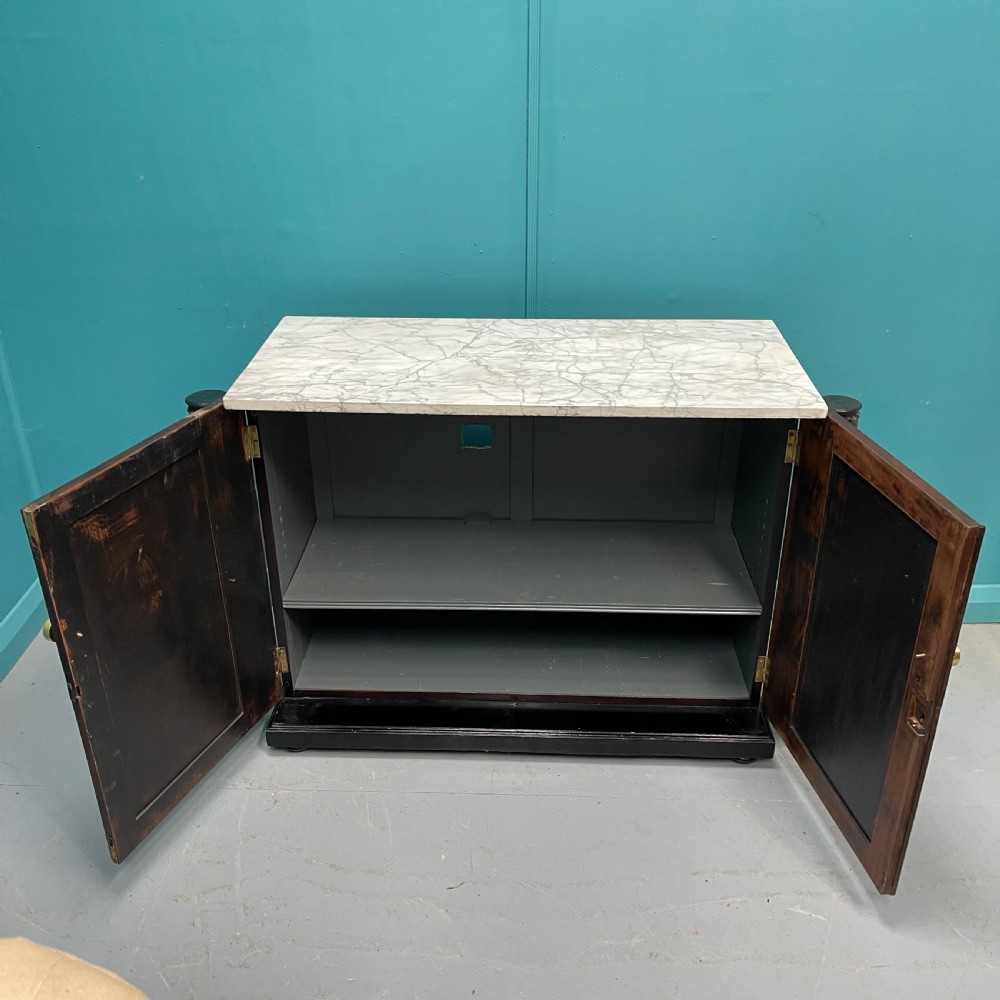 Late Regency marble top chiffonier cabinet View VII