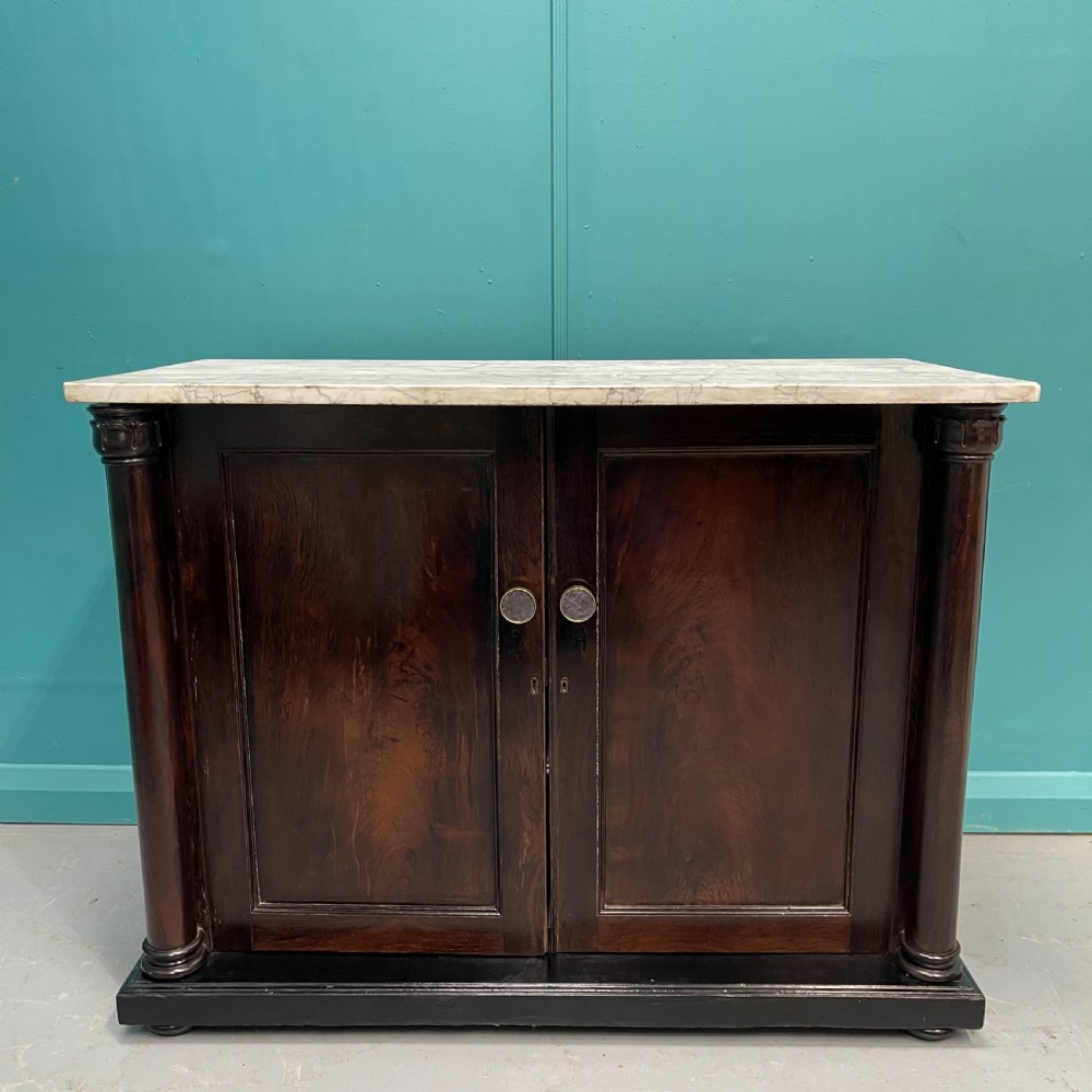 Late Regency marble top chiffonier cabinet View X