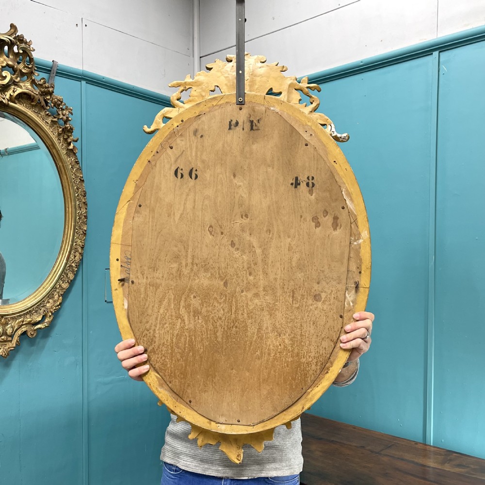 French 19th century oval gilt mirror View V