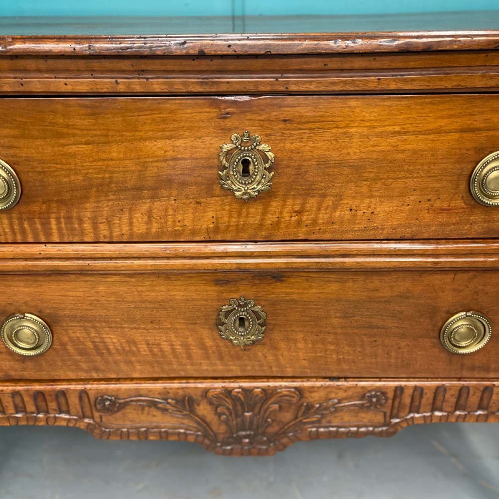 18th century French fruitwood commode  View V