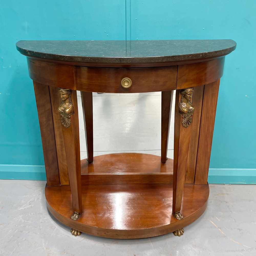 French Empire demi lune console table 