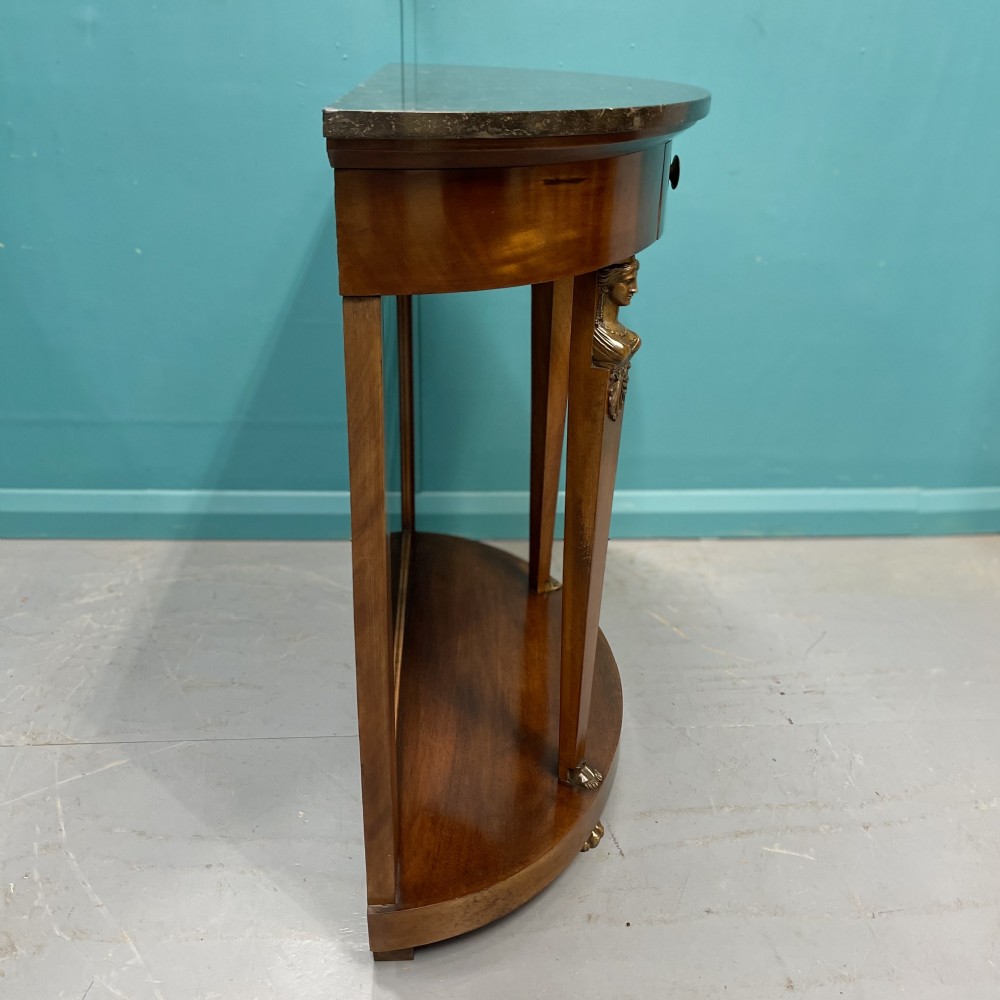 French Empire demi lune console table  View X